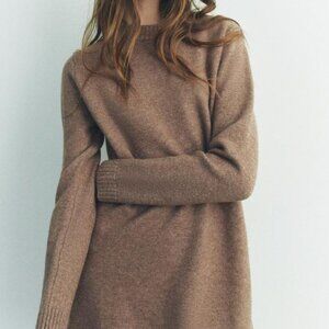Brown SHORT SOFT KNIT DRESS